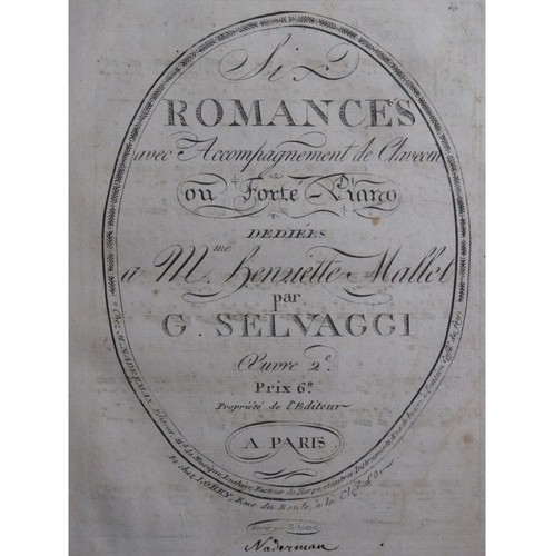 Selvaggi six romances op 2 - selvaggi,