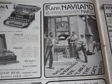 HAVILAND Franck porcelaine + CORONA machine à écrire pub ILLUSTRATION 1913 col