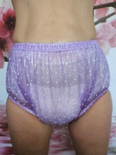 PVC Adult Baby Couche-Culotte Violet Transparent Points