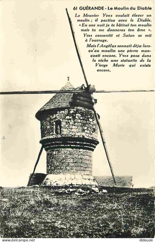 Carte postale moulin à vent - moulin,