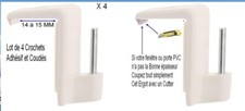 4 Crochets,Ca ne Tombe Plus,Coudé et Adhésif,Rideaux,Tringle,Fenêtre,Porte PVC