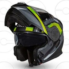 Casque moto scooter modulaire CRUIZER noir jaune double pare-soleil transparent