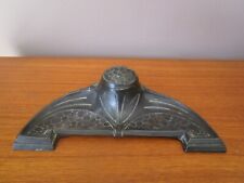 ENCRIER PORTE PLUME ANCIEN EN ETAIN  ART NOUVEAU FLEURS """
