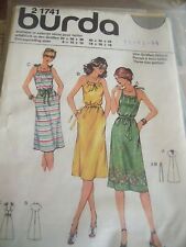  PATRON VINTAGE "BURDA " ROBE DOS NU COL CARRE   3 VERSIONS   T 40/42/44 