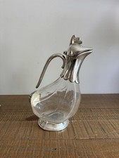 Carafe à Vin Pichet à Bec forme de Coq En Métal Argenté - Années 60 Art Déco