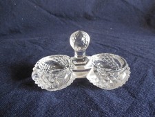 SALIERE DOUBLE EN CRISTAL DE BACCARAT décor Serpentine