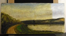G Filastre Paysages du Pays basque ? c1920 HST à restaurer 73 cm landscape paint