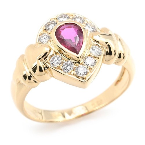 Bague poire rubis 35ct - rubis, 0.35ct