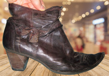 Bottines cuir marron vintage Heyraud 37