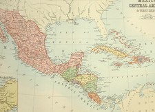 1876 Ancien Carte ~ Mexico