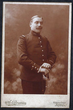 PHOTO ORIGINALE 1900: OFFICIER SABRE EN MAIN- 16,5 x 11 cm+TOP+