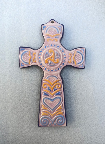 Ancien crucifix faïence - crucifix,