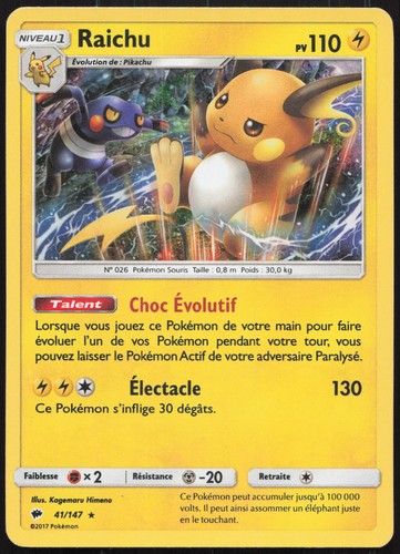 Carte pokémon raichu - carte,