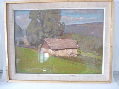 Tableau pastel paysage - tableau,