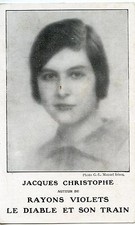 CARTE POSTALE JACQUES CHRISTOPHE AUTEUR DE RAYONS VIOLETS LE DIABLE ET SON TRAIN
