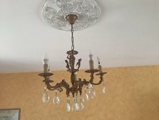 ancien lustre en bronze angelots chérubins (années 1930)