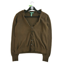 Lauren Ralph Lauren Gilet en cachemire cardigan Femme Taille L Marron #QWE0129