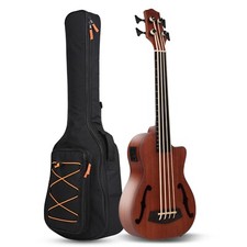 Batking Ukulélé Bass UBass Baryton 30 pouces acajou F-Holes F Gig Bag Fretles...