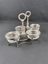 Paire de salerons doubles en argent et cristal XVIIIème 1793