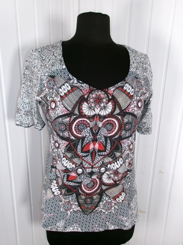 Top shirt noir rouge - t-shirt,