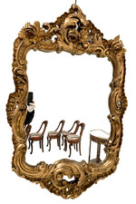 Miroir Louis XV en bois sculpté doré Epoque fin XVIII siècle