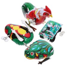  4 Pcs Jouets En Tôle À Remonter Enfant De Bébé Pour Tout-petits Rétro