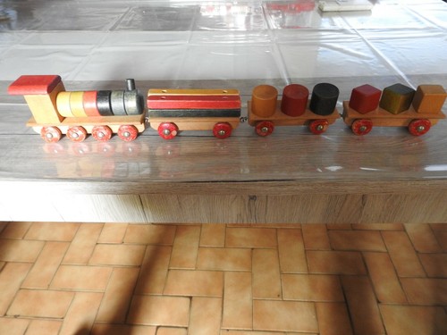 Train ancien bois - bois, artisanal