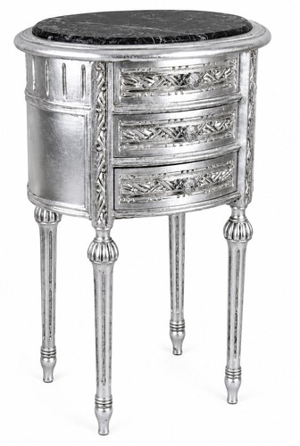 Commode baroque argent marmor - argent,