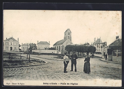 Cpa soisy sous école place - cpa,