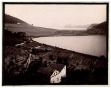 Italia, Lac Lucrin, Lucrinus Lacus lago Di Lucrino Vintage print, tirage d'