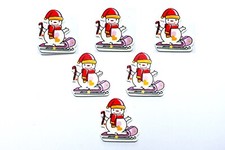 LOT 6 BOUTONS BOIS : bonhomme