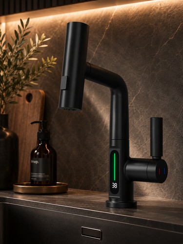 Robinet lavabo cuisine - robinet, noir