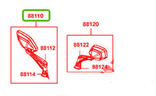 RETROVISEUR DROIT KYMCO DOWNTOWN 125/350, 88110-ACD5-E01 OEM