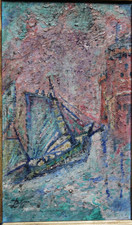 Tableau impressionniste ancien HST Venise Signé ?