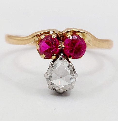 Bague duchesse antique - or, rose