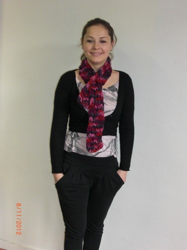 Echarpe rose violet - rose, gris