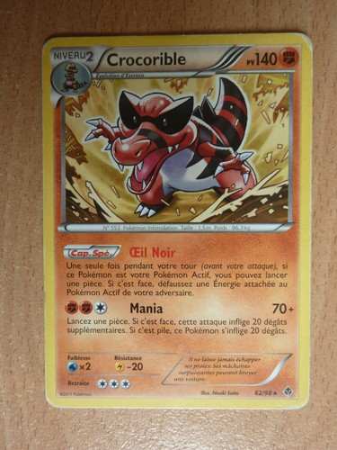 Carte pokémon rare crocorible - carte,
