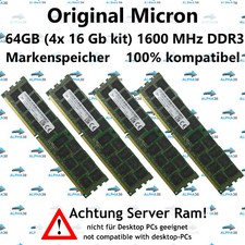 64 Go 4x 16 Go RDIMM ECC DDR3-1600 HP HPE ProLiant BL465c G8 Gen8 Serveur RAM