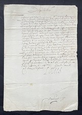 LOUIS XIII – Lettre signée