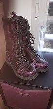 Nevermind ranger bottes Goth back zip , purple spider 14 holes
