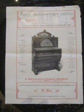ANCIENNE BROCHURE PIANO AUTOMATIQUE HORVILLEUR GEORGES PRESBERG PARIS 1920's
