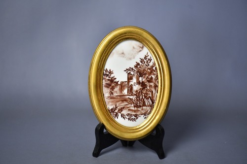 Antique ovale cadre signé - ovale,