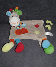 ?Doudou Plat Vache Girafe Zoé NICOTOY SIMBA KIABI Gris Rouge Vert Bleu TTBE