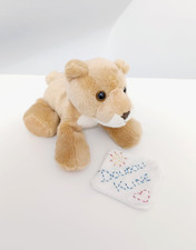 Peluche/Doudou Lionceau/ Bébé Lion/Lionne Beige Blanc Nez Marron 21cm  -  Aurora
