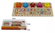 X Jeu Bois Enfant Enseignement L'Éducation Moules Et Numéros De Puzzle Plug Dfh