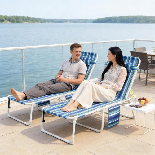 Piece folding chaise lounge - 2-piece,