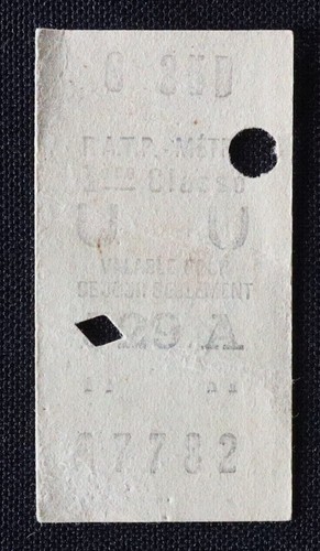 Ancien ticket métro 529a - métro,