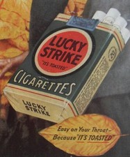 PLAQUE MÉTAL  CIGARETTES LUCKY STRIKE    30 X 20 CM