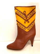 VTG bottes en cuir jaune et