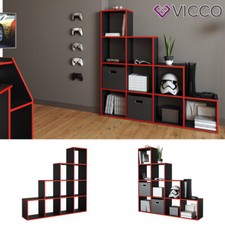 Étagère d'escalier Meuble de séparation Étagère à marches noir rouge Vicco